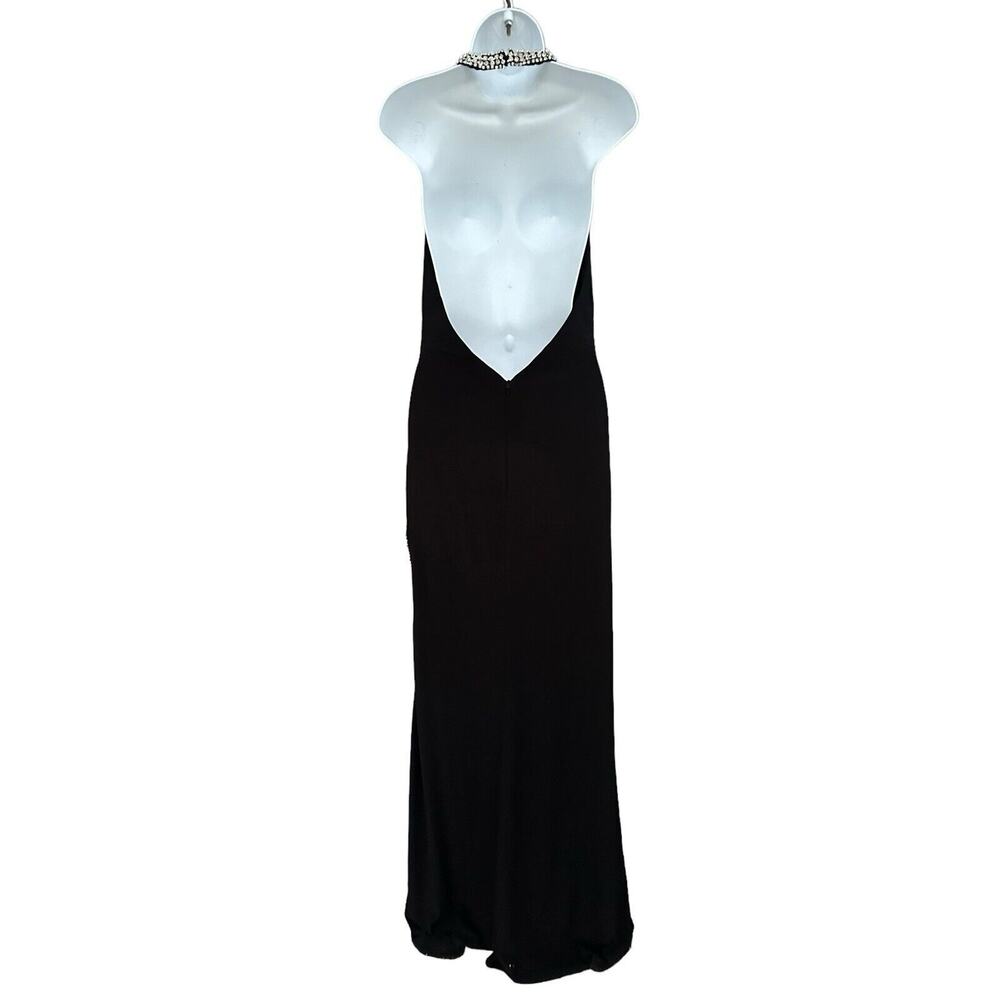 Mac DuggalHigh Slit Halter Gown with Rhinestone Accents Size 8 NWOT $398 - Picture 14 of 16